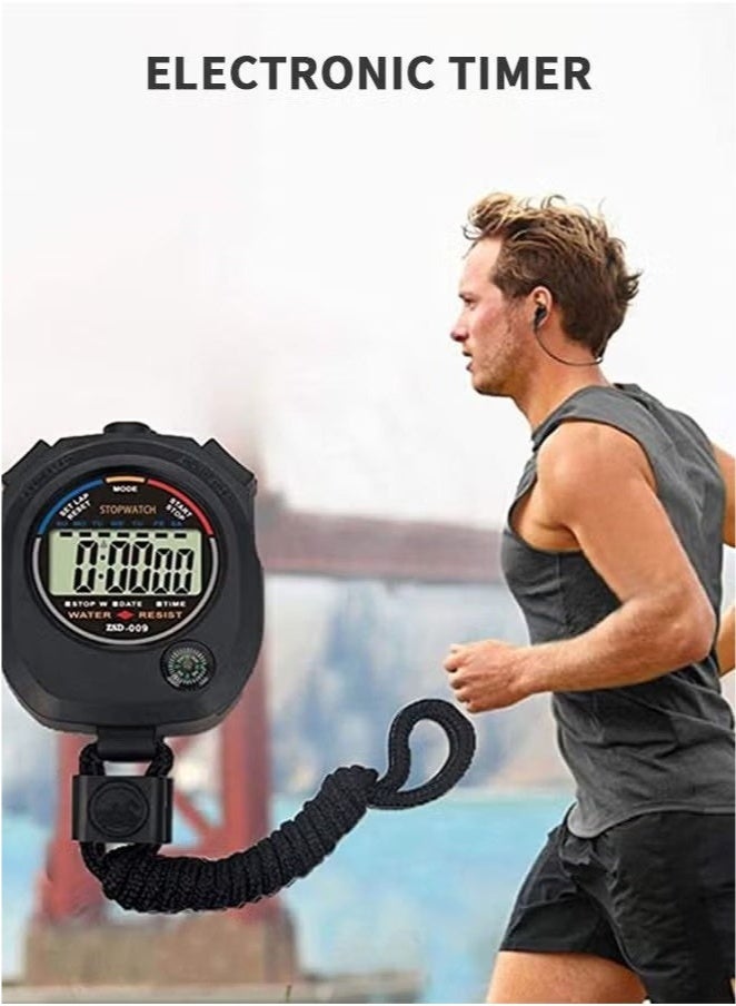 كِينْسُون مؤقت ساعة توقيت رياضية رقمية إلكترونية متعددة الوظائف ، شاشة كبيرة مع بوصلة التاريخ والوقت ووظيفة التنبيه ، مناسبة لمدربي اللياقة البدنية والحكام الرياضيين - Image 3