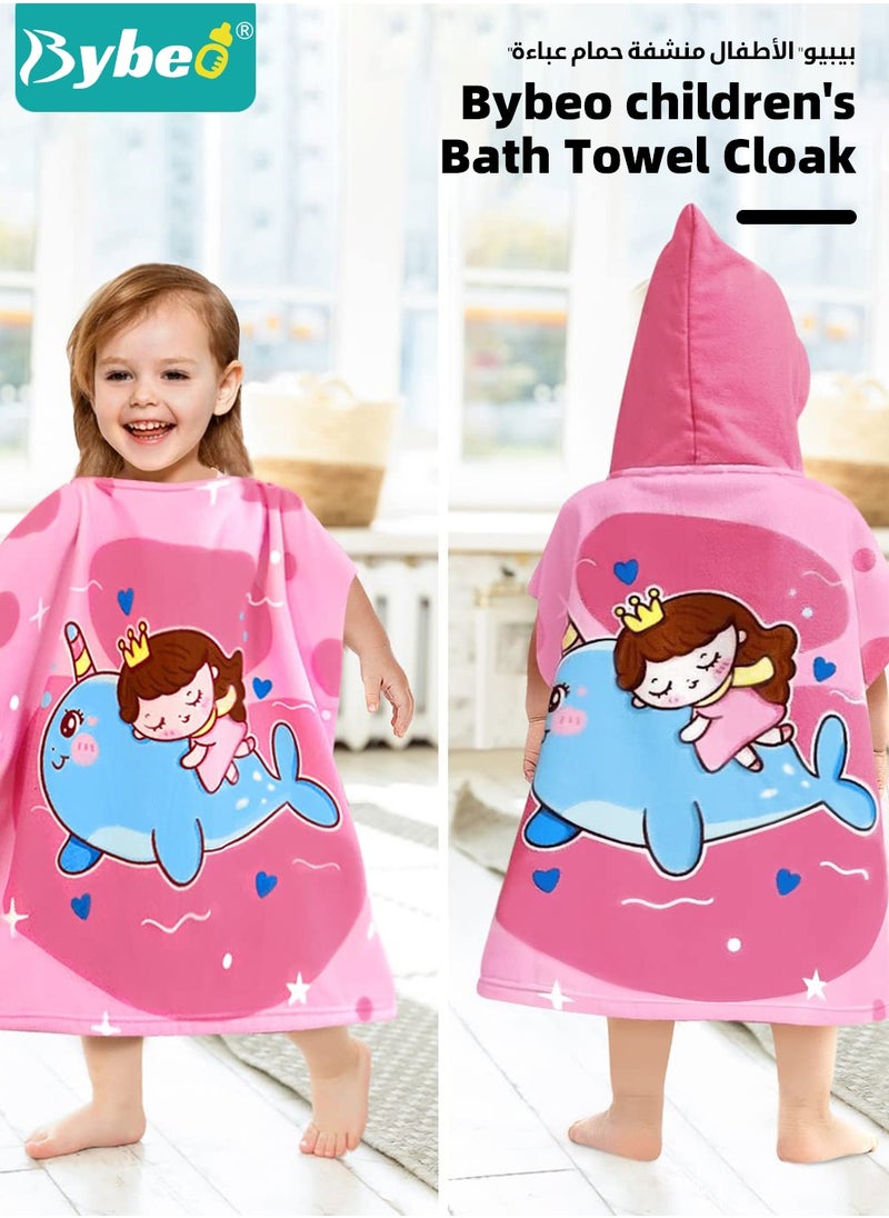 Bybeo Kids Poncho Hooded Towel, Quick Dry Toddler Bath Towels, Beach Swimming Towels, Ultra Soft and Absorbent Children Bathrobe with Hood for Boys Girls Baby  - Image 2