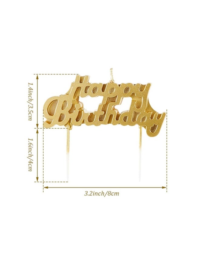 Happy Birthday Candle Letter Cake Decoration for Cake Decoration Birthday Decoration Party Supplies (Gold) - Image 2
