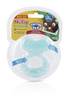 Nuby Nuby Silicone Teethe-EEZ Teether with Bristles, Includes Hygienic Case, Aqua  - Image 3