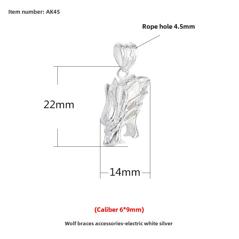 Generic Wolf Fang Pendant S925 Necklace AK45-electric silver 