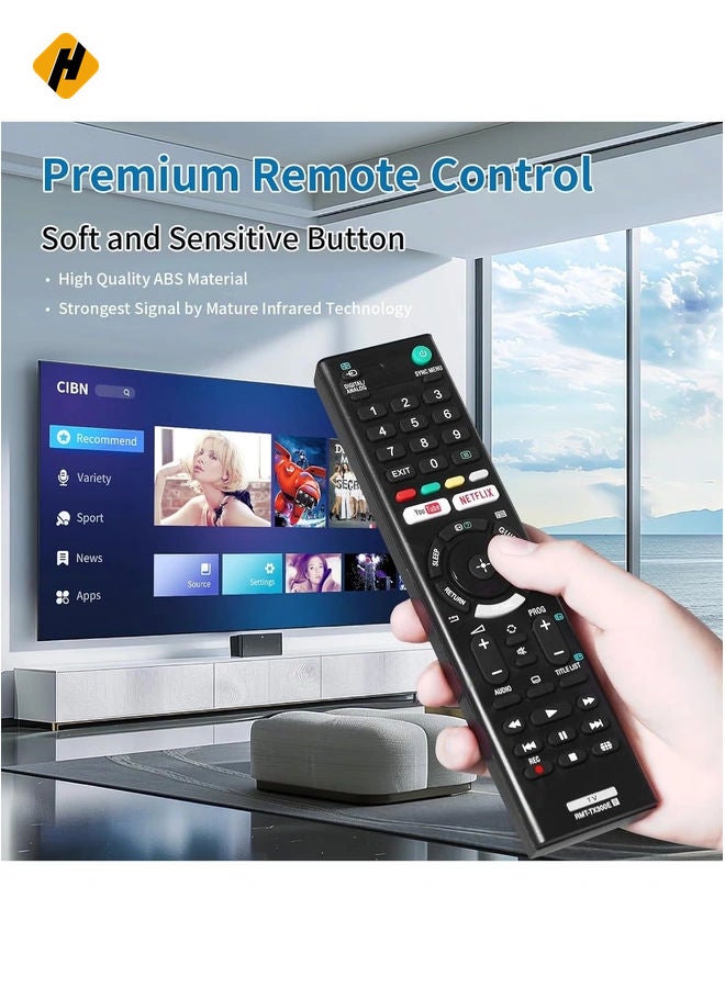 HuHa Replacement Remote Control Compatible with Sony Bravia TV with Netflix and You Tube Buttons RMT-TX300E with battery - Image 3