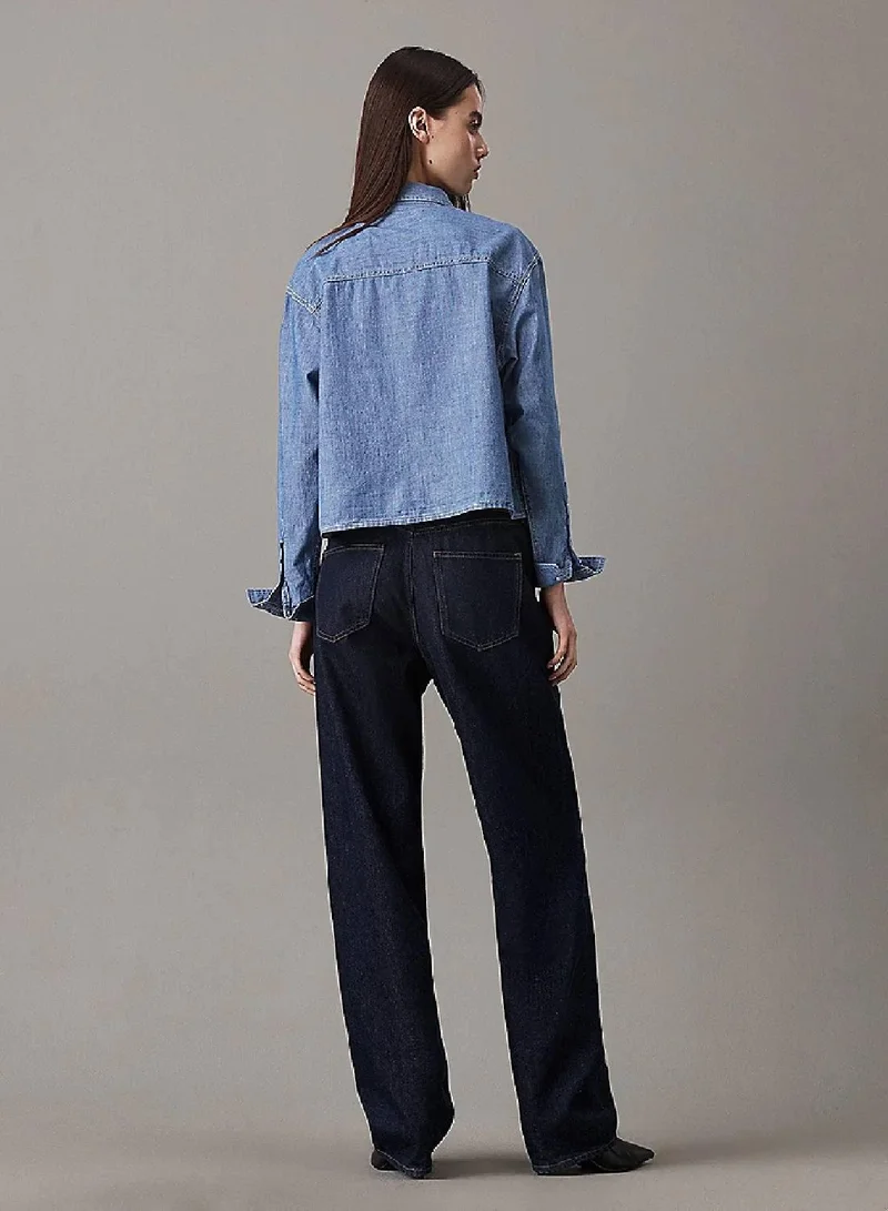 كالفن كلاين جينز قميص دنيم قصر