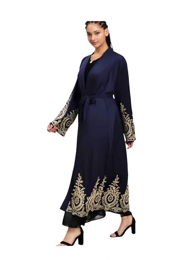 هالامودو عباية نسائية مسلمة بقبة V ثوب واحد بطول كامل فستان إسلامي قطعة واحدة بأكمام طويلة ومعطف باتشورك زهري - Image 2