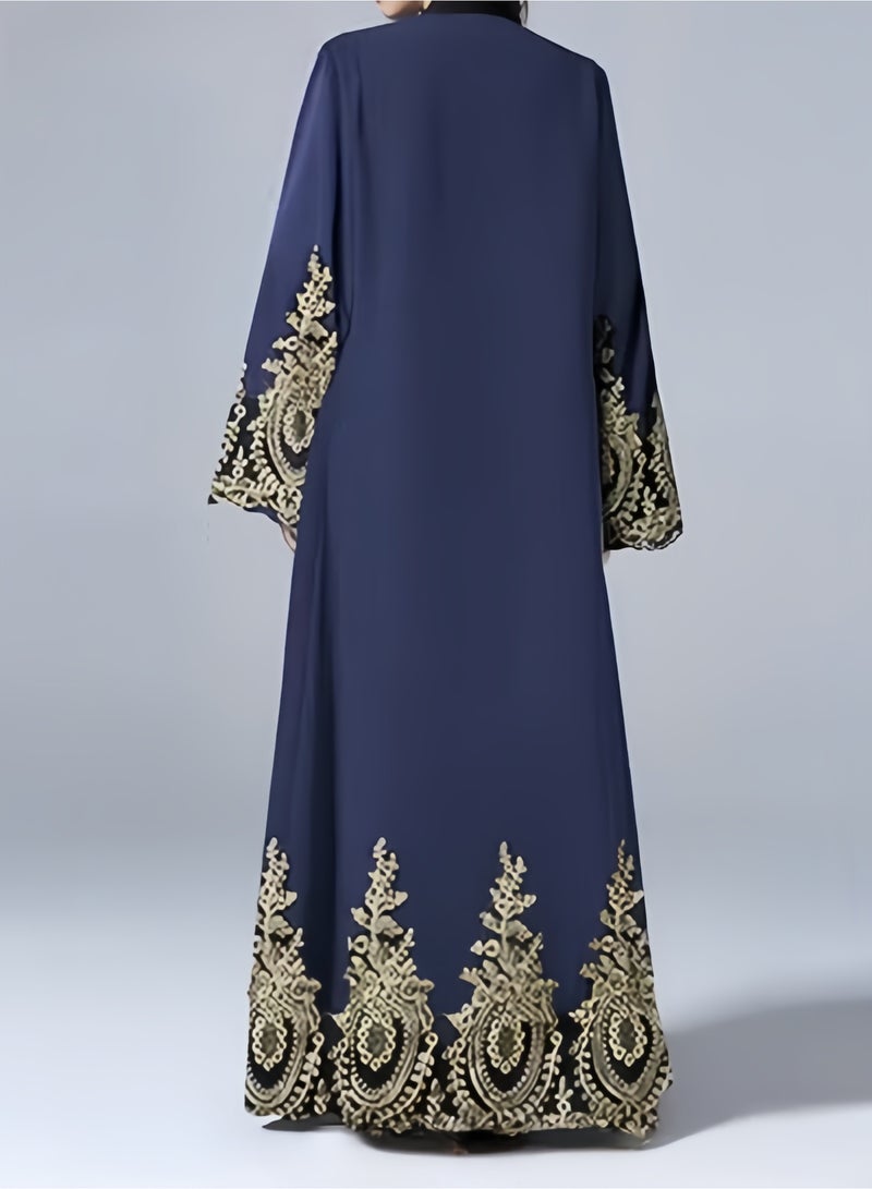 هالامودو عباية نسائية مسلمة بقبة V ثوب واحد بطول كامل فستان إسلامي قطعة واحدة بأكمام طويلة ومعطف باتشورك زهري - Image 5