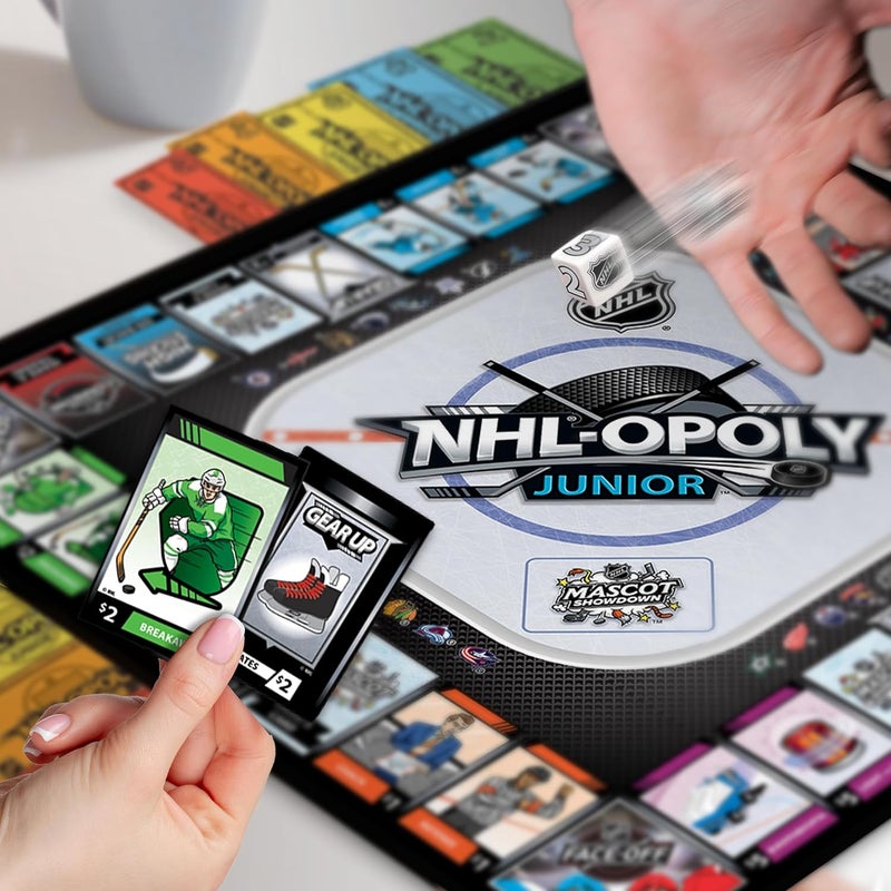 Master Pieces NHL League Opoly Jr Board Game – Officially Licensed Family Hockey Game for Kids Ages 6 and Up – Educational and Fun Collectible Board Play – Great Hockey Gifts for Boys 8-12 - Image 2