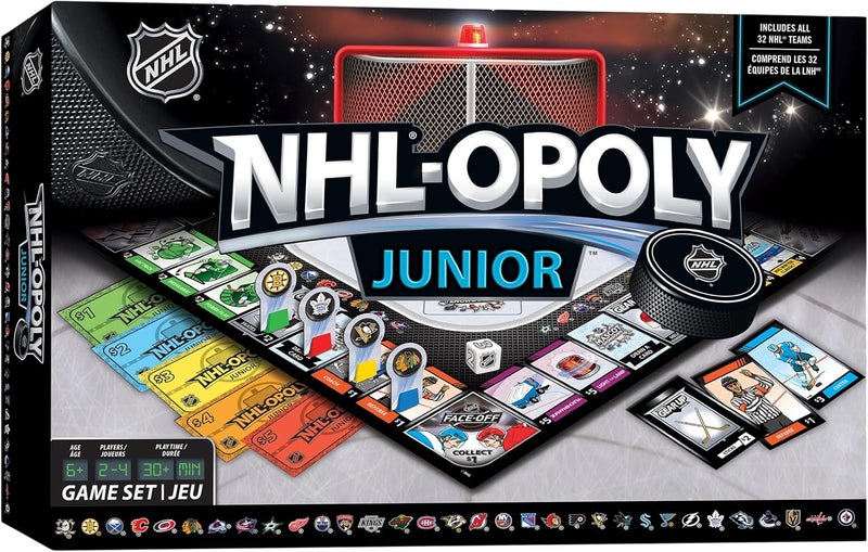 Master Pieces NHL League Opoly Jr Board Game – Officially Licensed Family Hockey Game for Kids Ages 6 and Up – Educational and Fun Collectible Board Play – Great Hockey Gifts for Boys 8-12 - Image 1