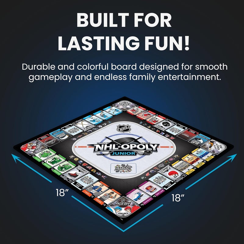 Master Pieces NHL League Opoly Jr Board Game – Officially Licensed Family Hockey Game for Kids Ages 6 and Up – Educational and Fun Collectible Board Play – Great Hockey Gifts for Boys 8-12 - Image 5