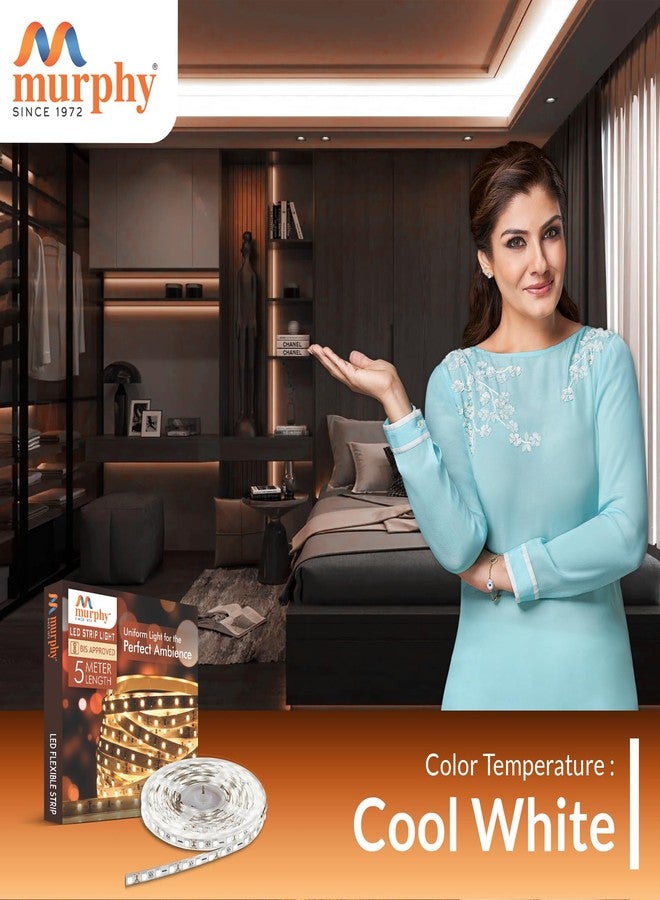 Murphy Others 35W Led Strip 2835 High Lumen Cove Light 5 Metre (120 Led/Mtr.) (Cool White, Pack of 1) with 12V Dc 3Amp. Driver - Image 4