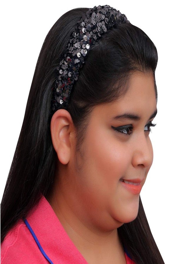 NNR_GIRLS SEQUIN HAIR BANDS_PACK OF 1 (BLACK) - Image 2