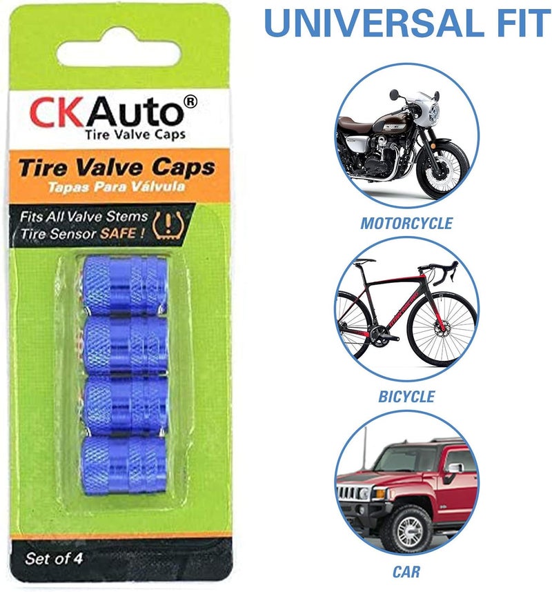 CKAuto American Flag Valve Stem Caps, Aluminum USA Tire Valve Caps, Universal Dust Proof Stem Covers for Cars, Trucks, Bikes, Motorcycles, Bicycles, Corrosion Resistant, 4 Pack(Blue) - Image 5