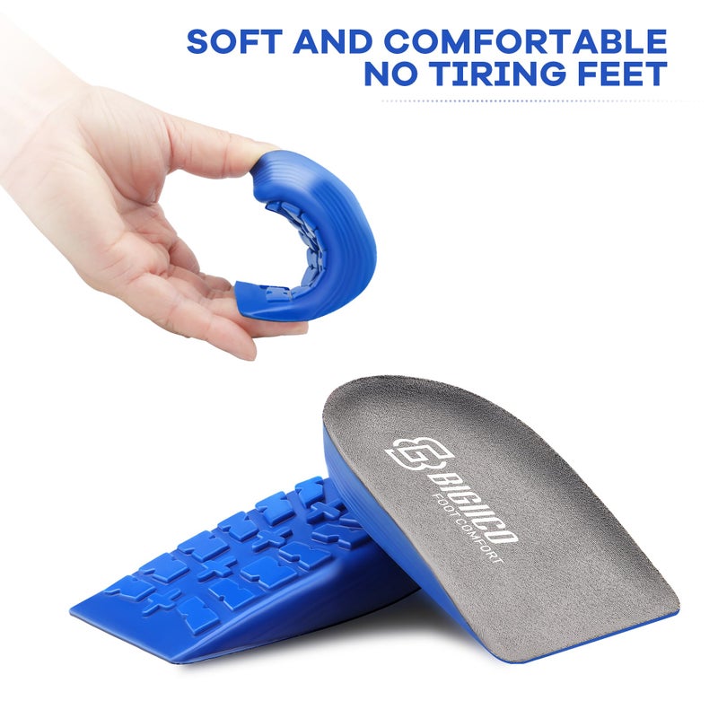 BIGIICO 1/2 Inch Heel Lifts Inserts Cushioned Arch Support Insoles With Hidden Lift Technology  Plantar Fasciitis Relief Inserts  Anti-Slip Heel Pads For All Day Standing Support (1 Pair) (Large) - Image 3