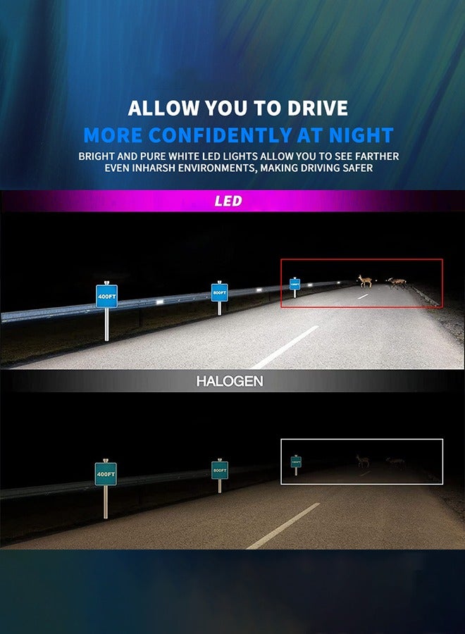 H11 ضوء الضباب مصابيح الضوء الضوء العالمي Fit ومصابيح الجبهة العمل 110W و 2000LM و 6000K بارد الأبيض و IP67 واقي من الماء حزمة من 2. - Image 4