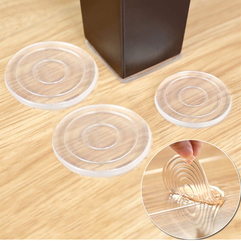 Non Slip Furniture Pads - 8 Pcs 3    Furniture Grippers Selfadhesive Silicone Feet Furniture Legs - Anti Slip Floor Pads Non Skid Furniture Stoppers Floor Protectors For Fix In Place Furniture (Round)