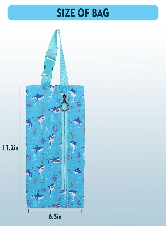 Maplerich Insulated Snack Bag, Freezable Small Cooler Bag with Zipper and Adjustable Buckle, Rectangular Thermal Cooler Bag (Blue Shark) - Image 3