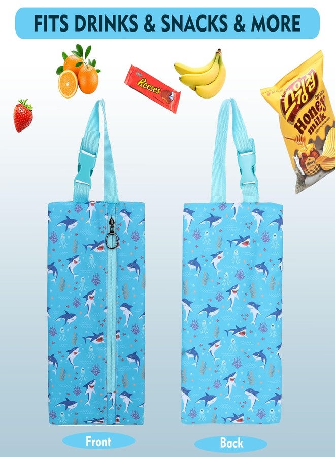 Maplerich Insulated Snack Bag, Freezable Small Cooler Bag with Zipper and Adjustable Buckle, Rectangular Thermal Cooler Bag (Blue Shark) - Image 2