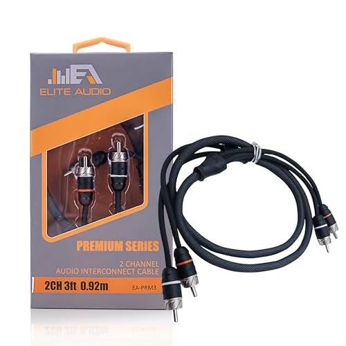 Elite Audio Premium Series 6ft. 2-Channel Car Audio RCA Cable – Double Shielded, Oxygen Free Copper, Noise Reducing Audio Cable for Amplifiers, Subwoofers, Speakers, and Processors – PRM6 - Image 1