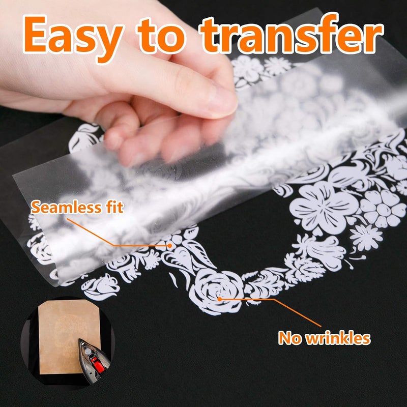 HTVRONT Reflective Heat Transfer Vinyl HTV Roll: 12"x10' Silver Iron On Vinyl Roll for T-Shirt (Light Grey) - Image 5