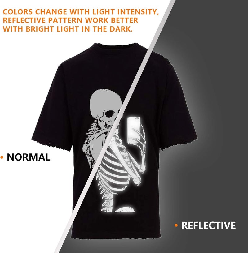 HTVRONT Reflective Heat Transfer Vinyl HTV Roll: 12"x10' Silver Iron On Vinyl Roll for T-Shirt (Light Grey) - Image 3