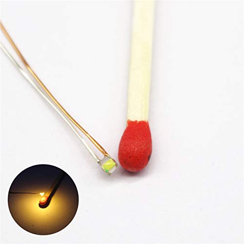 Bowerful 25pcs Pre-soldered Micro Litz Wired Leads Golden Yellow SMD Led 0603 + Muti-Resistor New - Image 1