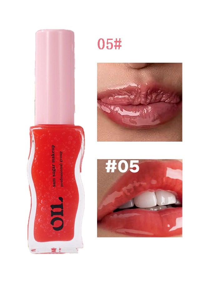 Fruit Honey Lip Care Oil 05#, Strawberry Honey Lip Balm, Smooth + Hydrate Brightening Lip Gloss - 8 ML