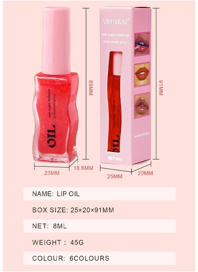 Fruit Honey Lip Care Oil 05#, Strawberry Honey Lip Balm, Smooth + Hydrate Brightening Lip Gloss - 8 ML