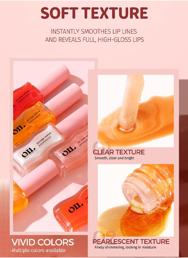 Fruit Honey Lip Care Oil 05#, Strawberry Honey Lip Balm, Smooth + Hydrate Brightening Lip Gloss - 8 ML
