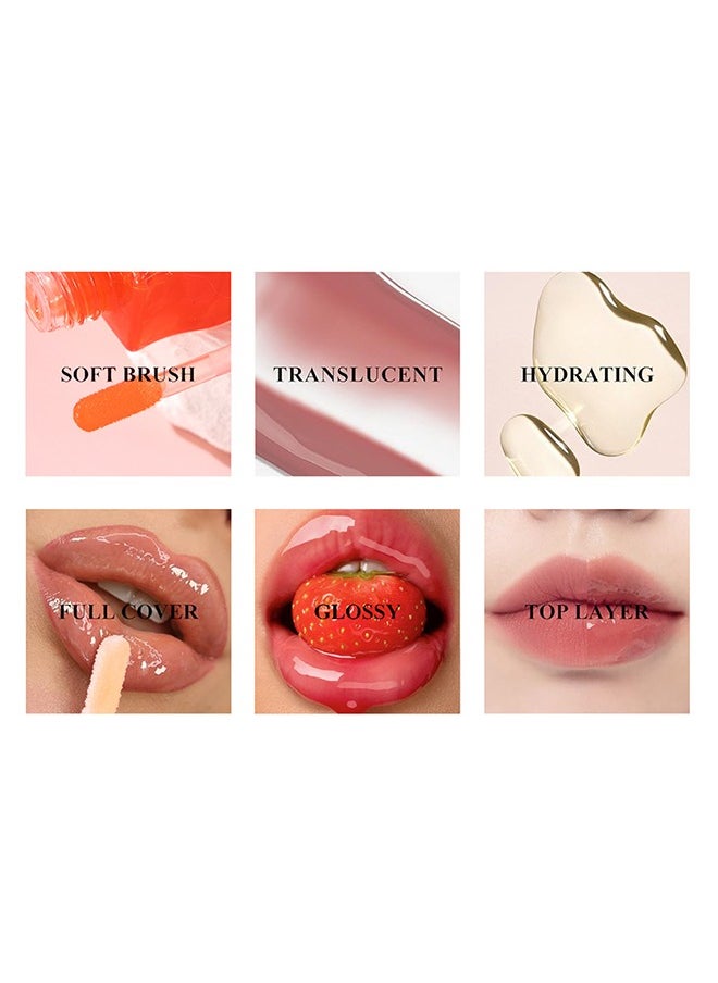 Fruit Honey Lip Care Oil 05#, Strawberry Honey Lip Balm, Smooth + Hydrate Brightening Lip Gloss - 8 ML