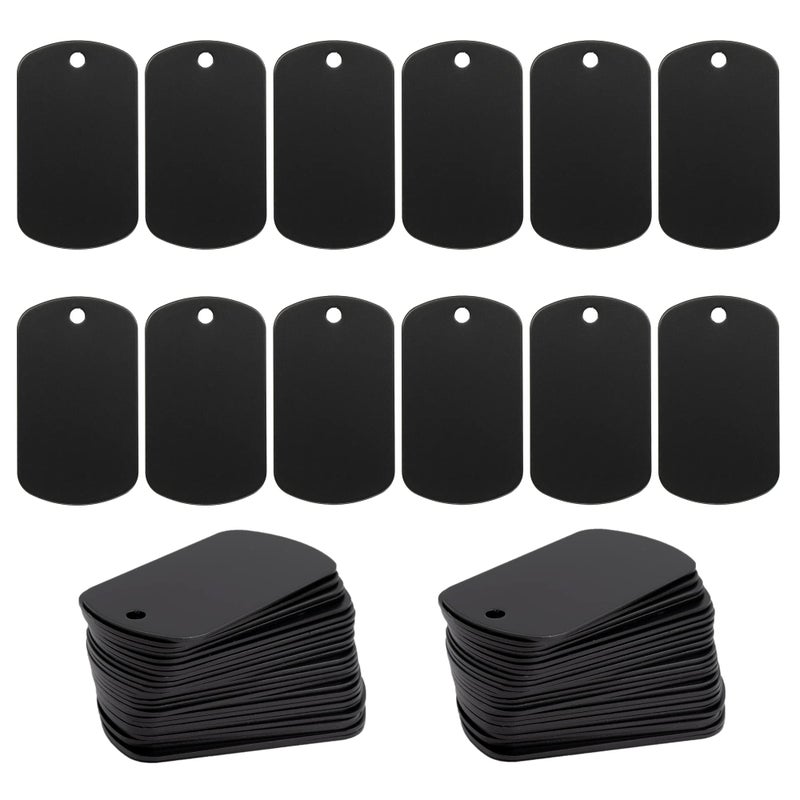 StayMax 100 Pack Anodized Aluminum Engraving Blank Tags Stamping Blanks Black