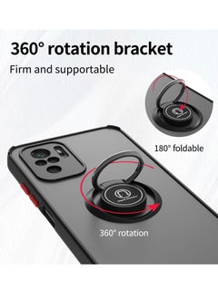 بورتوني جراب Xiaomi Redmi Note 10 Pro / Redmi Note 10 Pro Max مقاوم للصدمات مع مسند حلقي مضاد للخدش بلوري شفاف مضاد لبصمات الأصابع  - Image 5