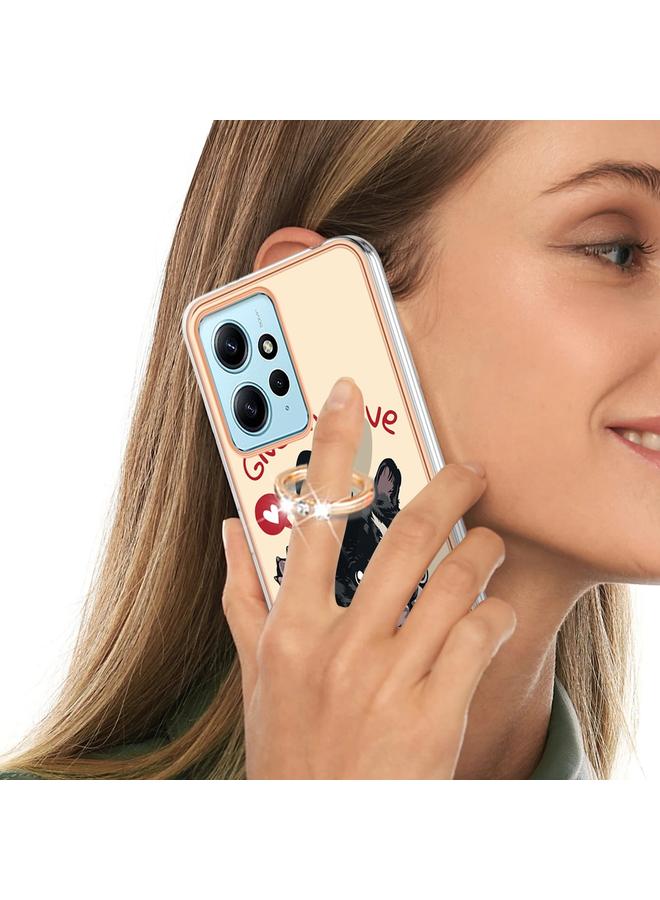 إيروريكس جراب لهاتف Xiaomi Redmi Note 12 4G مطلي بالكهرباء من الجانبين مع حامل حلقي - Image 5