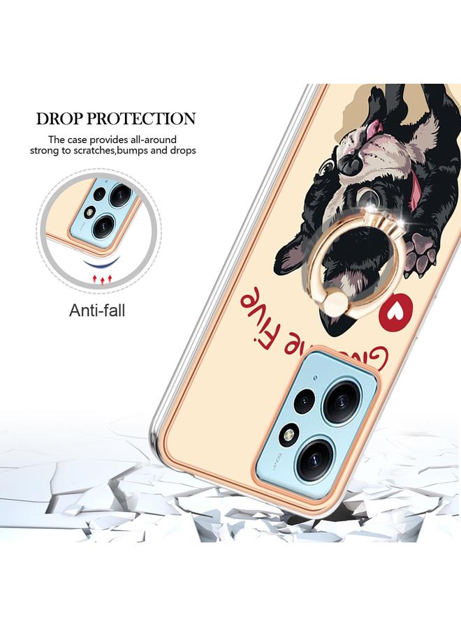 إيروريكس جراب لهاتف Xiaomi Redmi Note 12 4G مطلي بالكهرباء من الجانبين مع حامل حلقي - Image 4