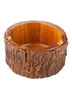 Restaurantware Restaurantware-Medium Round Acacia Wood Serving Bowl Varnished with Bark D6x3 inches, 30 Ounce 1ct Box  - Image 1