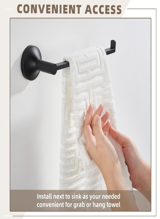 APLusee Matte Black Hand Towel Holder, SUS304 Stainless Steel Towel Holder for Bathroom, Heavy Duty Washcloth Hanger Wall Mounted - Image 3