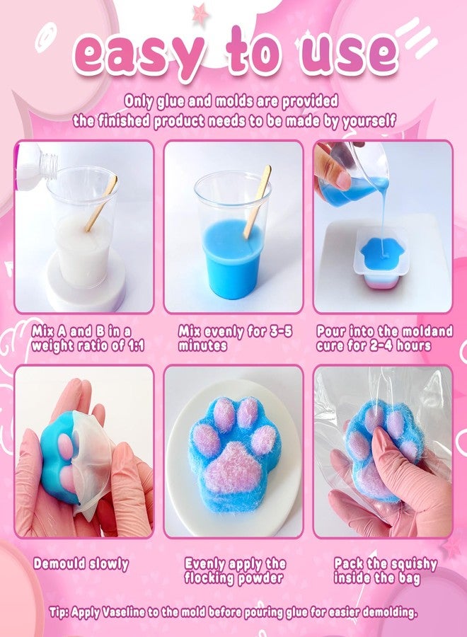 HOOLYUK Taba Toy Squishy Kit, DIY Squishy Making Kit 1:1 AB Liquid Silicone, FuFu Squishy Kit with Mold - Stress Relief Entertainment Gifts for Any Occasion - Image 3