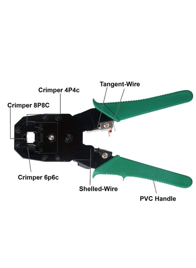 Terabyte 3-in-1 Modular Crimping Tool | RJ45 & RJ11 LAN Cutter | Cat5/Cat5e/Cat6 Network Cable Crimper & Cutter - Image 4