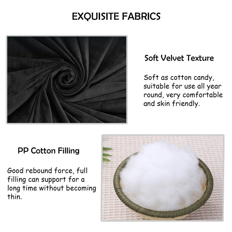 MissSoul MissSoul Set of 2 Chair Cushions for Dining Chairs with Ties  Indoor Non-Slip Kitchen Chair Pad and Dining Room Seat Cushion Mat for Office Living Room Outdoor 15.5 "" - Black - Image 2