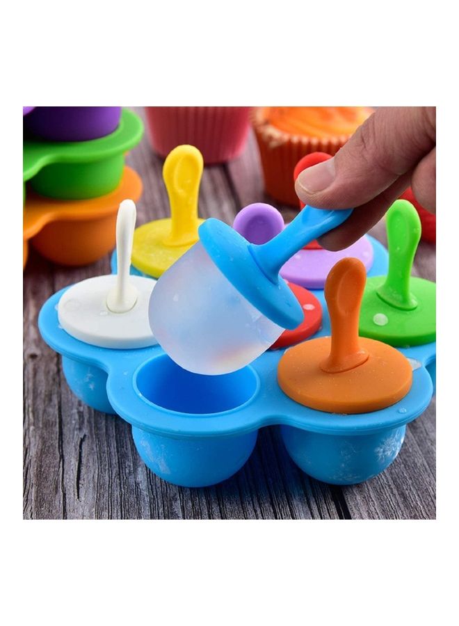 NIBEMINENT 7-Cavity Mini Silicone Popsicle Moulds Multicolour One Size - Image 3