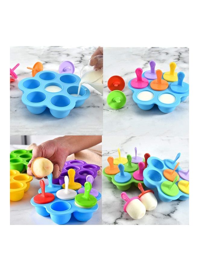 NIBEMINENT 7-Cavity Mini Silicone Popsicle Moulds Multicolour One Size - Image 4