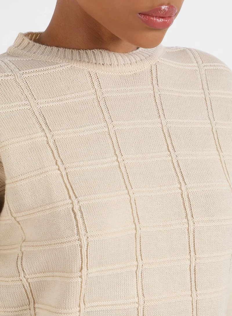 Campus Sutra Campus Sutra Women's Geometric Knit Sweater