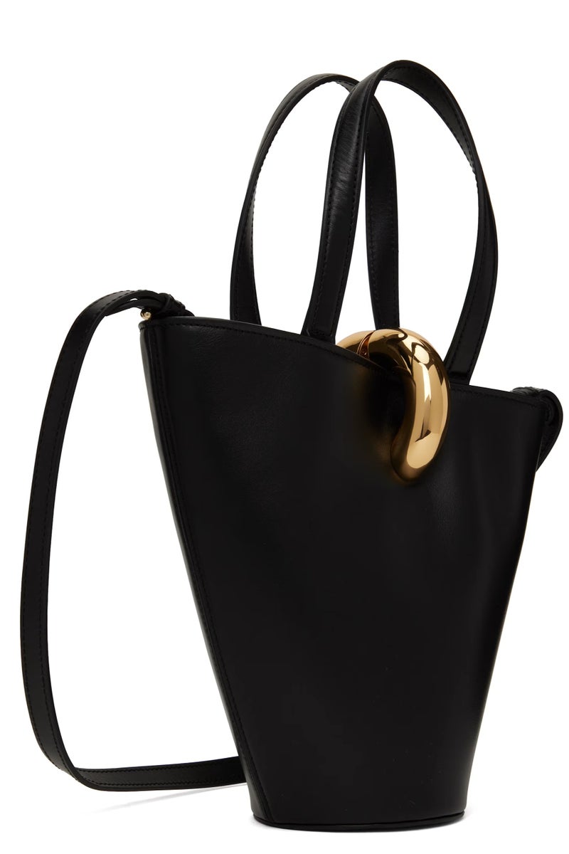 JACQUEMUS Leather petit Bambola bucket bag with crossbody strap - Image 3