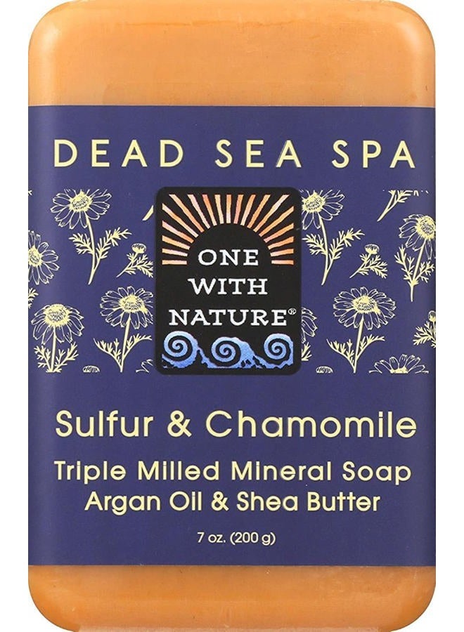 ONE WITH NATURE Bar Soap, Chamomile and Sulfur, 7 Ounce - Image 1