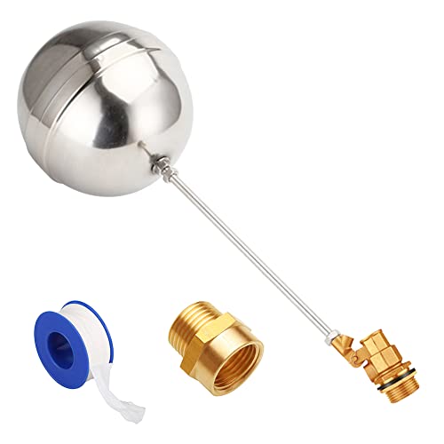 Uenede Float Ball Valve DN15 1/2" Male Thread Stainless Steel Floating Ball Brass Valve Automatic Switch for Stock Tank Pool Water Level Control - Image 1