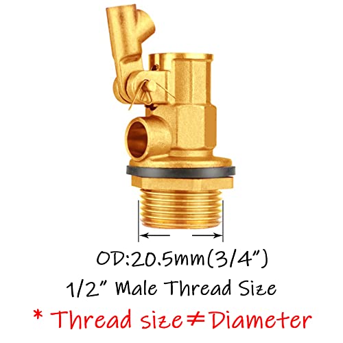 Uenede Float Ball Valve DN15 1/2" Male Thread Stainless Steel Floating Ball Brass Valve Automatic Switch for Stock Tank Pool Water Level Control - Image 2
