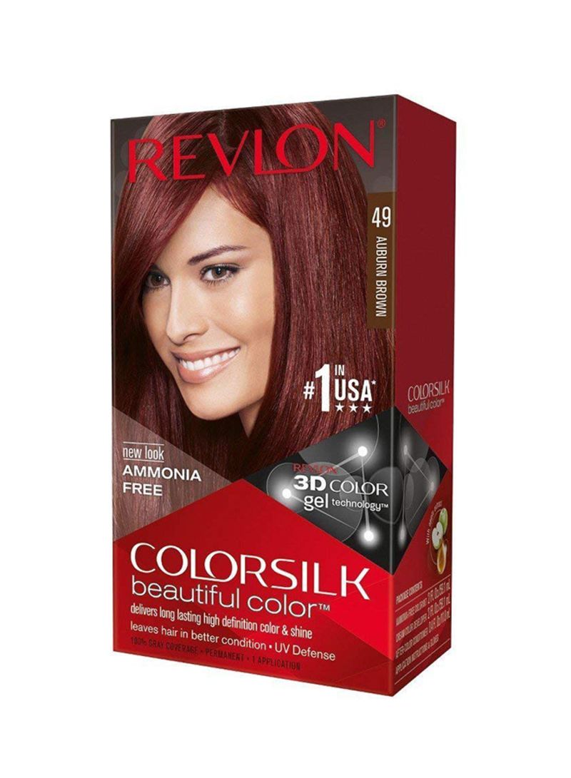 Revlon لون شعر دائم كولور سيلك 49 بني كستنائي