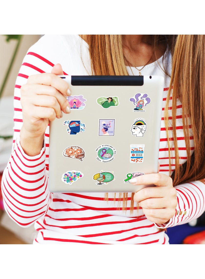 50PCS Mental Health Sticker Therapist Gifts Mental Health Awareness Stickers for Water Bottle Vinyl Health Gifts Decal Psychology Stickers Feelings Stickers - Image 5
