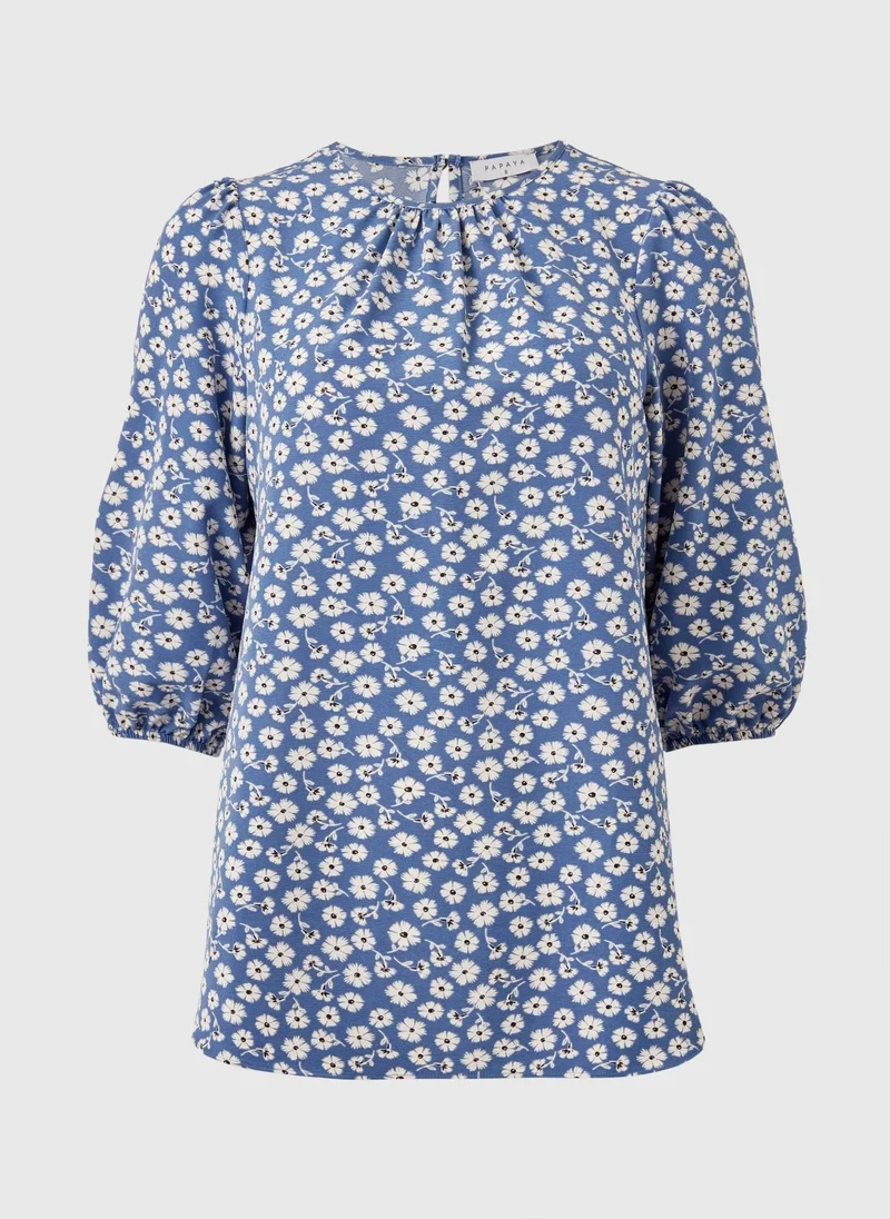 ماتلان Blue Ditsy Floral Blouse