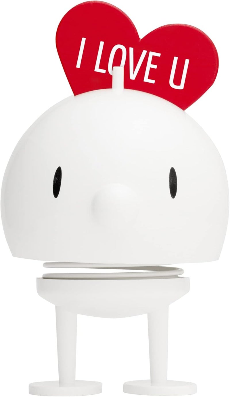 Hoptimist Love Bumble Home Decor Ornament  Scandinavian Design Plastic WMetal Spring Medium  Creates Cheerful Movement White - Image 1