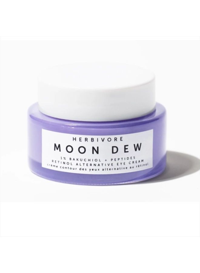 HERBIVORE Moon Dew 1% Bakuchiol + Peptides Retinol Alternative Eye Cream - Anti Aging Eye Cream Reduces Fine Lines, Wrinkles & Puffiness, Plant-based, Vegan, Cruelty-free, 15mL / 0.5 oz - Image 1