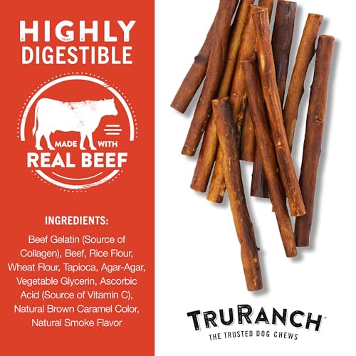 TRURANCH Collagen Sticks - 5" Collagen Sticks for Dogs - Long Lasting Healthy Joint Support Dog Treat - Rawhide Alternative - Skin & Coat Health - Made with Real Beef, 1 Bag, 15 Count - Image 4